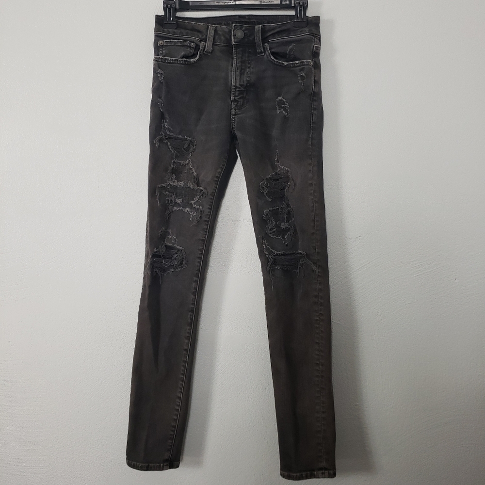 American eagle next level flex Sz 26x30 Woman's Skiny Jeans Gray High Rise